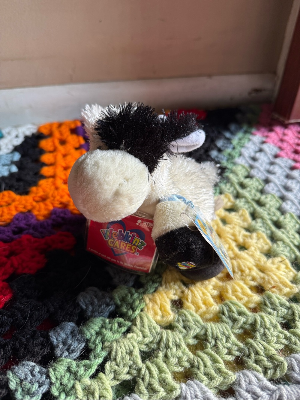 GANZ Webkinz Lil' Kinz Plush Cow - White & Black Tag